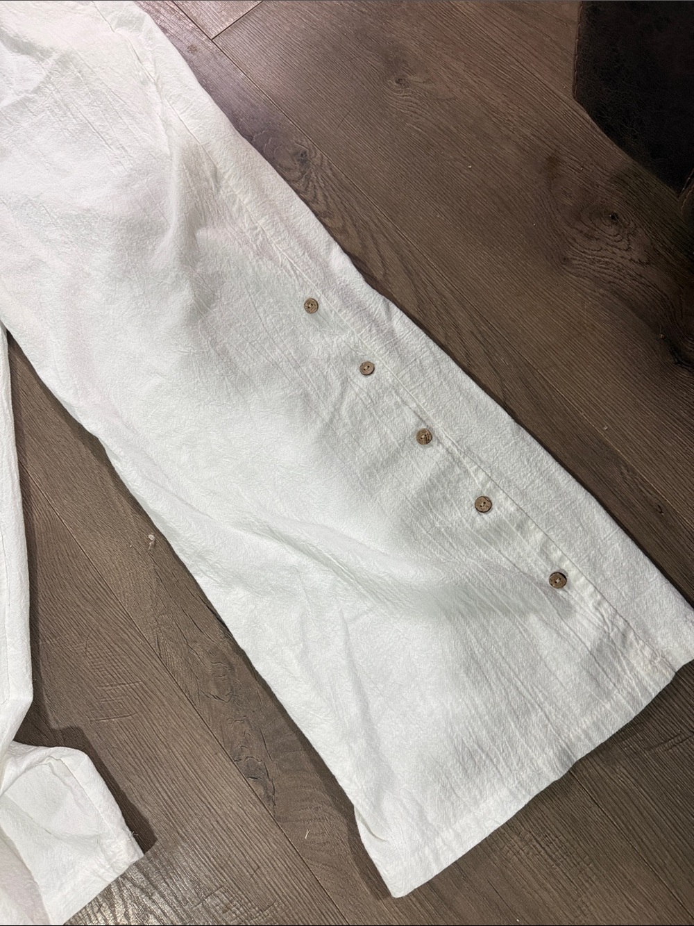 White Button-Side Overalls - Picture 2 of 4
